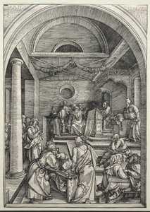 Kristus disputerer med leger, ca. 1503-1504 (tresnitt) av Albrecht Dürer or Duerer