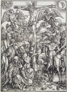 Kristus på korset (Den store lidenskapen) (gravering) av Albrecht Dürer