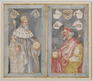 Keiserne Karl den Store og Sigismund, 1507 - 1510 ca av Albrecht Dürer