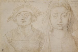 Marx Ulstat; Den vakre unge kvinnen i Antwerpen, ca. 1520-21 (sølvspiss, grunnet på elfenbensfarget papir) av Albrecht Dürer or Duerer