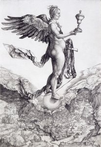 Nemesis (The Great Fortune) (gravering) (se også 73790) av Albrecht Dürer