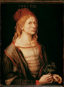 Selvportrett med tistel (maleri, pergamentlim på lerret av Albrecht Dürer