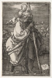 St. Christopher, vendt mot venstre av Albrecht Dürer or Duerer