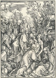 Gravleggingen, fra den store lidenskapen, ca. 1496-97 (tresnitt) av Albrecht Dürer