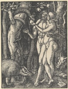 The Fall of Man, fra "The Small Passion", ca. 1510 (tresnitt) av Albrecht Dürer