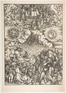 Åpningen av det femte og sjette seglet, fra apokalypsen av Albrecht Dürer