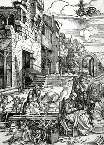 The Rest on the Flight into Egypt, fra serien "Life of the Virgin". av Albrecht Dürer