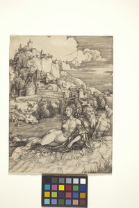 Sjømonsteret (Meerwunder) (gravering på lagt papir) av Albrecht Dürer