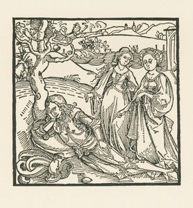Ridderen i meditasjon får selskap av sine to døtre av Albrecht Dürer or Duerer