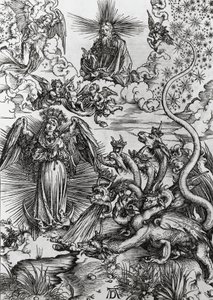 Apocalypse-kvinne og syvhodet drage, Apocalypse av Albrecht Dürer