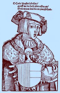 Ungdom Karl V (1500-1558) (gravering) av Albrecht Dürer