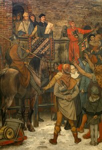 Utsmykning i Brugge rådhus, ca. 1895-1900 (veggmaleri) av Albrecht de Vriendt