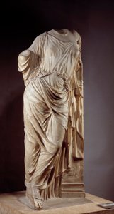 Afrodite til søylen. Marmorskulptur etter Afrodite brukt av Alcamene, gresk billedhugger på 500-tallet f.Kr. Dim. 1,18 m Paris, Musée du Louvre av Alcamenes (attr. to)