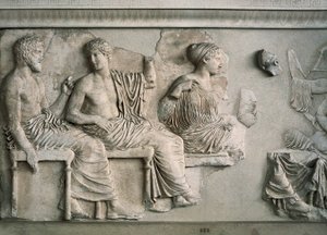 Poseidon, Apollo, Artemis og Afrodite representert på østfrisen av Parthenon av Alcamenes (attr. to)