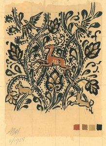 Wood Life, april 1928 (gouache på papir) av Alec Hunter
