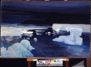 Polar is. Maleri av Alexander Alexeyevich Borisov (1866-1934). Olje på lerret, 78,5 x 122,5 cm av Aleksandr Alekseevich Borisov