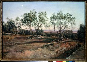 ""Oliventrær nær Albano-kirkegården"" Maleri av Alexander Ivanov (1806-1858) 1845 State Tretyakov Gallery, Moskva av Aleksandr Andreevich Ivanov