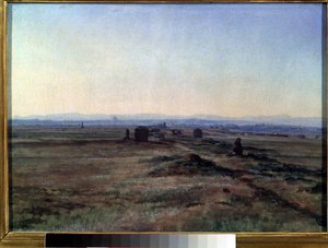 ""Utsikt over Via Appia (Appian Way) ved solnedgang"" Maleri av Alexander Ivanov (1806-1858) 1845 State Tretyakov Gallery, Moskva av Aleksandr Andreevich Ivanov