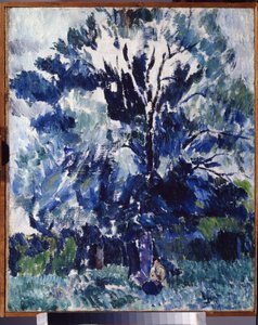 ""Landsbygd. Under treet"" Maleri av Alexander Davidovich Drevin (1889-1938) 1923 Regional Art Museum, Kaluga