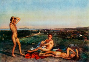 På stranden i Napolibukten, 1830-tallet, 1965.