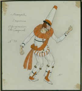 Kostymedesign for stykket The Masquerade av M. Lermontov, 1917 av Aleksandr Jakovlevic Golovin