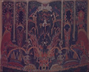 Design av maskeradegardin for teaterstykket Maskeraden av M. Lermontov, 1917 av Aleksandr Jakovlevic Golovin