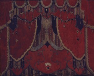 Design av hovedgardin for teaterstykket Maskeraden av M. Lermontov, 1917 av Aleksandr Jakovlevic Golovin