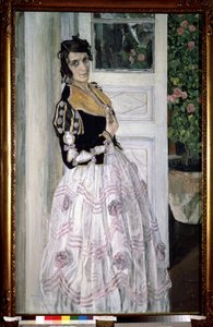 "Ung spansk kvinne på balkongen" Maleri av Alexander Yakovlevich Golovin (Alexander Golovin) (1863-1930) 1911 Statens russiske museum, St. Petersburg av Aleksandr Jakovlevic Golovin