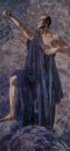 Den russiske operasangeren Feodor Chaliapin i tittelrollen i Arrigo Boitos opera Mefistofele (Mephistopheles) av Aleksandr Jakovlevic Golovin