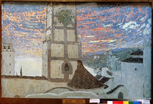 Sicilian Village, Scenografi for Dom Juan av Molière, 1910 (tempera på lerret) av Aleksandr Jakovlevic Golovin