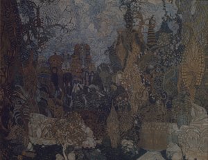 Scenedesign for balletten The Firebird av I. Stravinsky, 1910