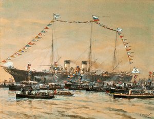 Keiser Nicholas II besøker sin Yacht Polestar, 1908