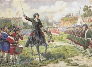 Militær øvelse av de morsomme styrkene til Peter I nær Kozukhovo, 1880 av Aleksei Danilovich Kivshenko
