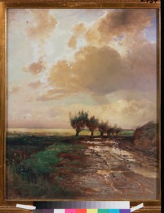 Route de campagne (Country road) - Peinture de Alexei Kondratyevich Savrasov (1830-1897), huile sur toile   1325631   no       norwegian Successfully Translated  Original: Teppozu and Tsukiji Honganji Temple (Teppozu Tsukiji Monzeki), from the series "Supp