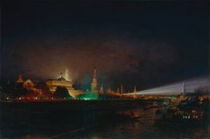 Belysning av Kreml i Moskva, 1883 av Aleksei Petrovich Bogolyubov