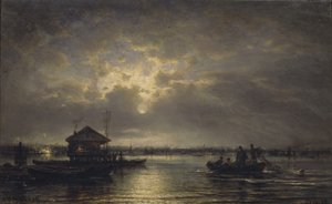 Sommernatt på Neva, 1875 av Aleksei Petrovich Bogolyubov