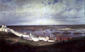 Utsikt over Nizhny Novgorod (olje på lerret) av Aleksei Petrovich Bogolyubov