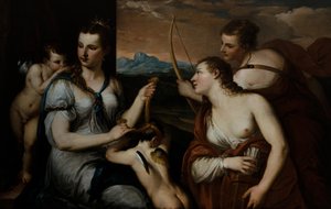 Venus bind for øynene Amor av Alessandro (1588 1648) Varotari