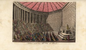 Interiør av Odeon of Athens eller Odeon of Pericles i Athen, Hellas av Alessandro (after) Sanquirico
