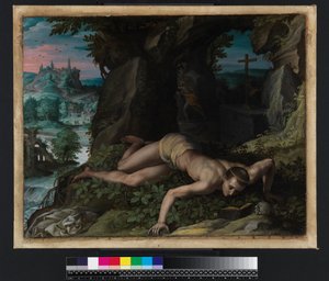 The Temptation of St Benedict , ca. 1587 av Alessandro Allori