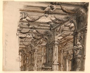 Scenedesign: Palace Interiør av Alessandro Galli Bibiena, 1686 – 1748