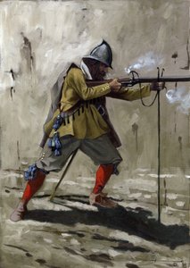 En tercio, et fartøy fra det spanske infanteriet mellom 1534 og 1704. Tegning av Alessandro Lonati av Alessandro Lonati