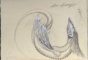 Fantastisk skapning: Sea Dragon. Skisse av Alessandro Lonati av Alessandro Lonati