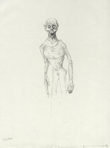 Legendarisk skapning: Chupacabra, søramerikansk vampyr Tegning av Alessandro Lonati av Alessandro Lonati