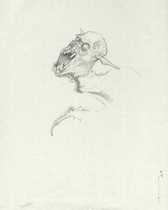 Legendarisk skapning: Chupacabra, søramerikansk vampyr Tegning av Alessandro Lonati av Alessandro Lonati