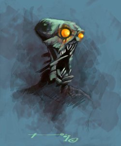 Legendary Creature: Chupacabras, søramerikansk vampyr Tegning av Alessandro Lonati av Alessandro Lonati