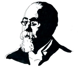 Portrett av Cesare Lombroso (1835-1909) grunnlegger av den italienske skolen for kriminologi (Portrett av Cesare Lombroso italiensk kriminolog og lege, grunnlegger av den italienske skolen for positivistisk kriminologi) av Alessandro Lonati