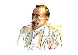 Portrett av Joseph Conrad (1857 - 1924), britisk forfatter rundt 1920 - 1923 (portrett av den engelske forfatteren Joseph Conrad) av Alessandro Lonati