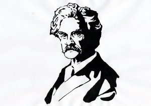 Portrett av Mark Twain (1835-1910) av Alessandro Lonati