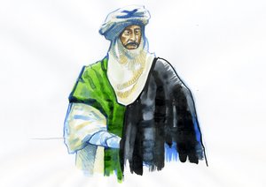 Portrett av Muawiya I (602-680) Første umayyadiske kalif (Portrett av Muawiyah I) av Alessandro Lonati